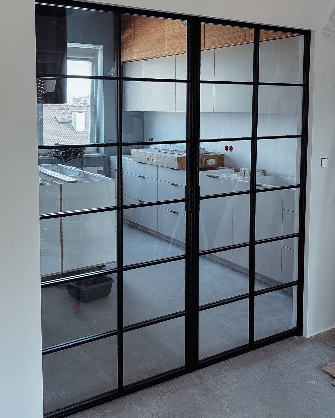 Przeszklone
          drzwi wewnętrzne w stylu loftowym